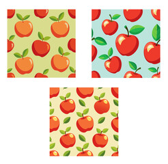 apple seamless pattern vector illustration