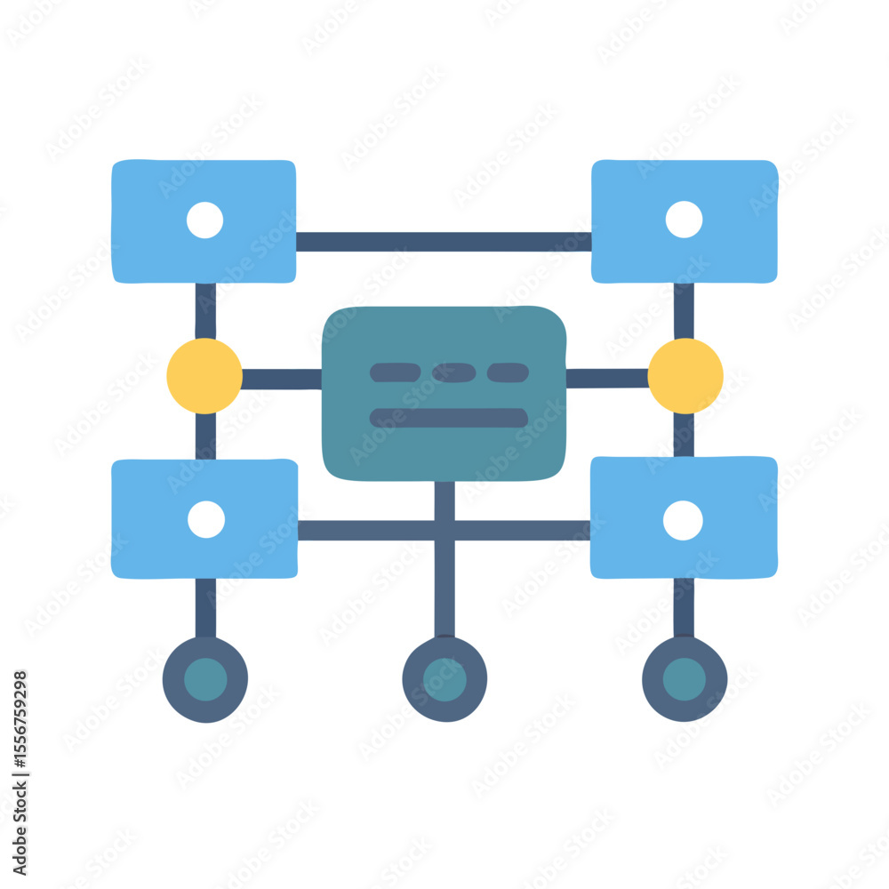 Poster graphical diagram illustrates data connection points and networks