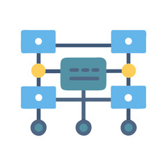 Graphical diagram illustrates data connection points and networks