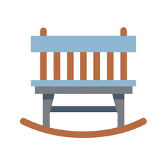 Fototapeta premium Flat style rocking chair illustration on White Background
