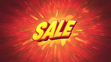 インパクト抜群のポップな赤と黄色のSALE文字デザイン背景｜セール,広告,バーゲン