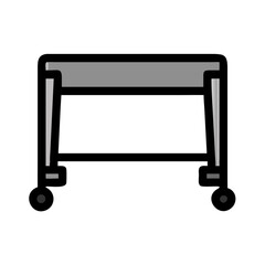 Minimalist gray table illustration on White Background. Furniture design