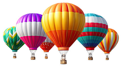 Hot Air Balloons Soaring: A vibrant spectacle of colorful hot air balloons ascending into the bright sky, inviting viewers to dream of adventure and freedom.