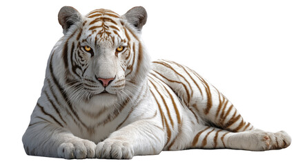 Majestic White Tiger: A captivating portrait of a stunning white tiger, its pristine fur and piercing gaze exuding power and grace. A symbol of wilderness and freedom.