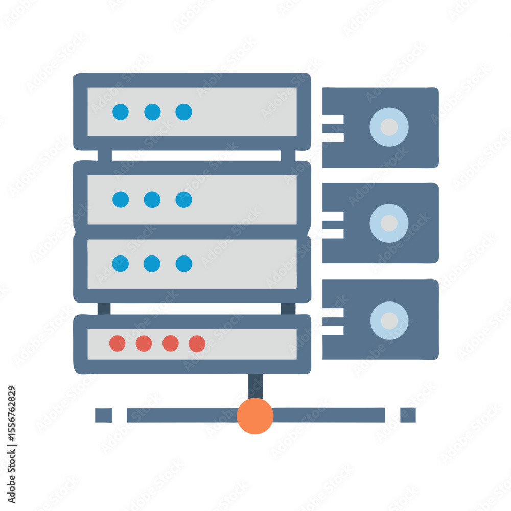 Poster data server icon representing a network of database servers