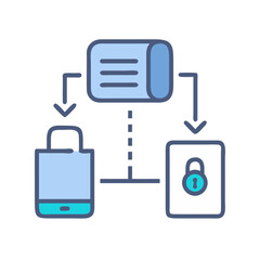 Data encryption process showcasing file transfer and security features
