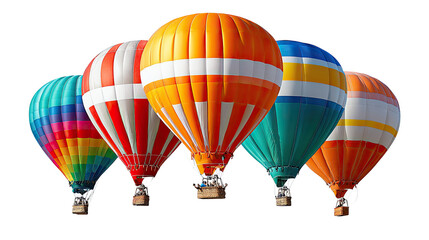 Fototapeta premium Colorful Flight: A vibrant collection of hot air balloons soaring gracefully, showcasing the sheer beauty of air travel against an open sky.