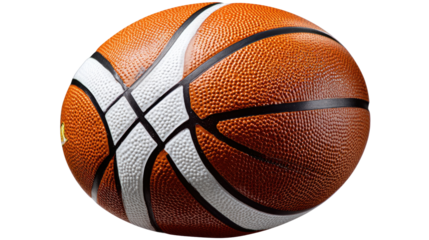 Classic Basketball: An orange basketball featuring black lines and a pebbled texture sits ready for action, embodying the spirit of the game.