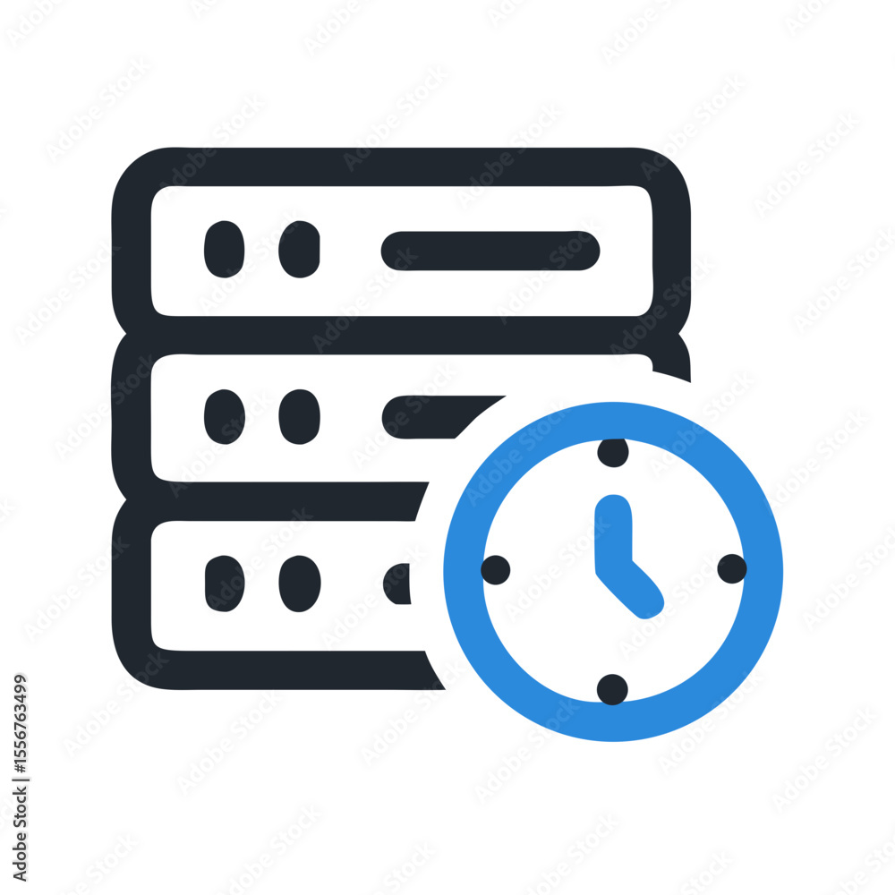 Poster server processing time icon with minimalist and flat style
