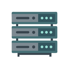 Isolated flat icon illustration of a computer server rack