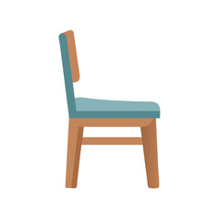 Isolated side view illustration of a simple modern chair