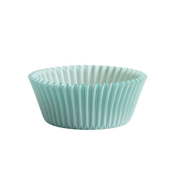 Mint cupcake liner in light blue with pleated design for baking  