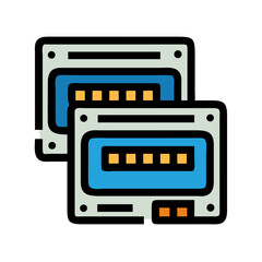 Modern flat illustration of two storage drives on White Background