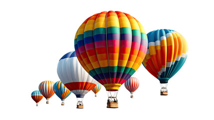  Soaring Symphony: A collection of colorful hot air balloons drift gracefully through the air, offering a vibrant spectacle of adventure and exploration.