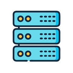 Obraz premium Three layer computer server rack on the White Background