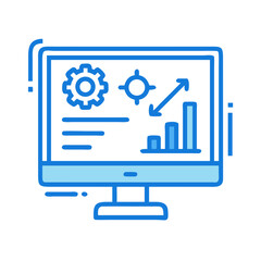 Data analytics on a monitor screen for business insights