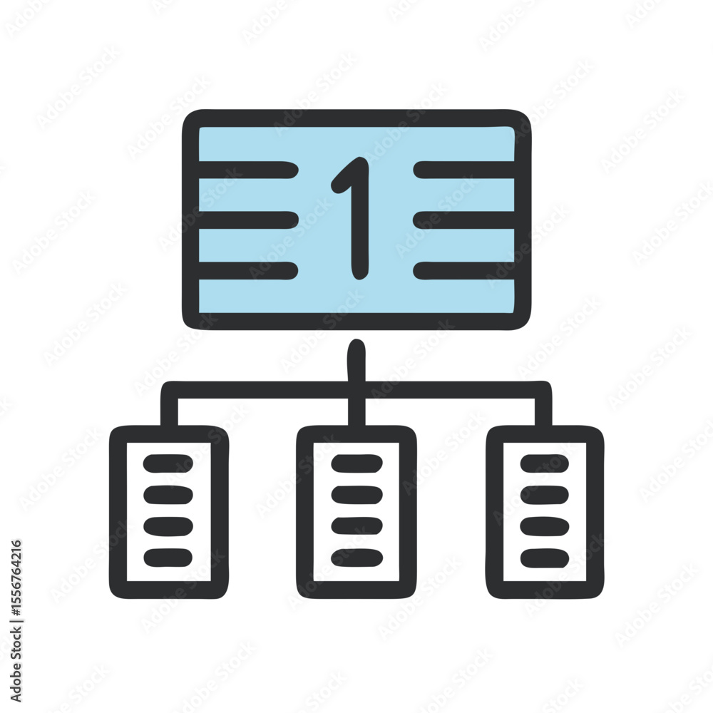 Poster process management chart showing data flow structure with first step