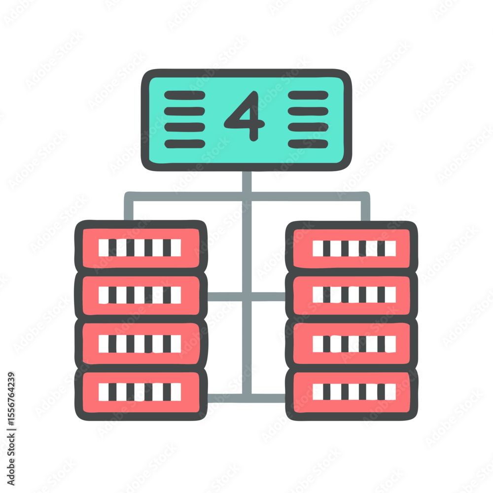 Poster hierarchical illustration of data processing and computing infrastructure stack
