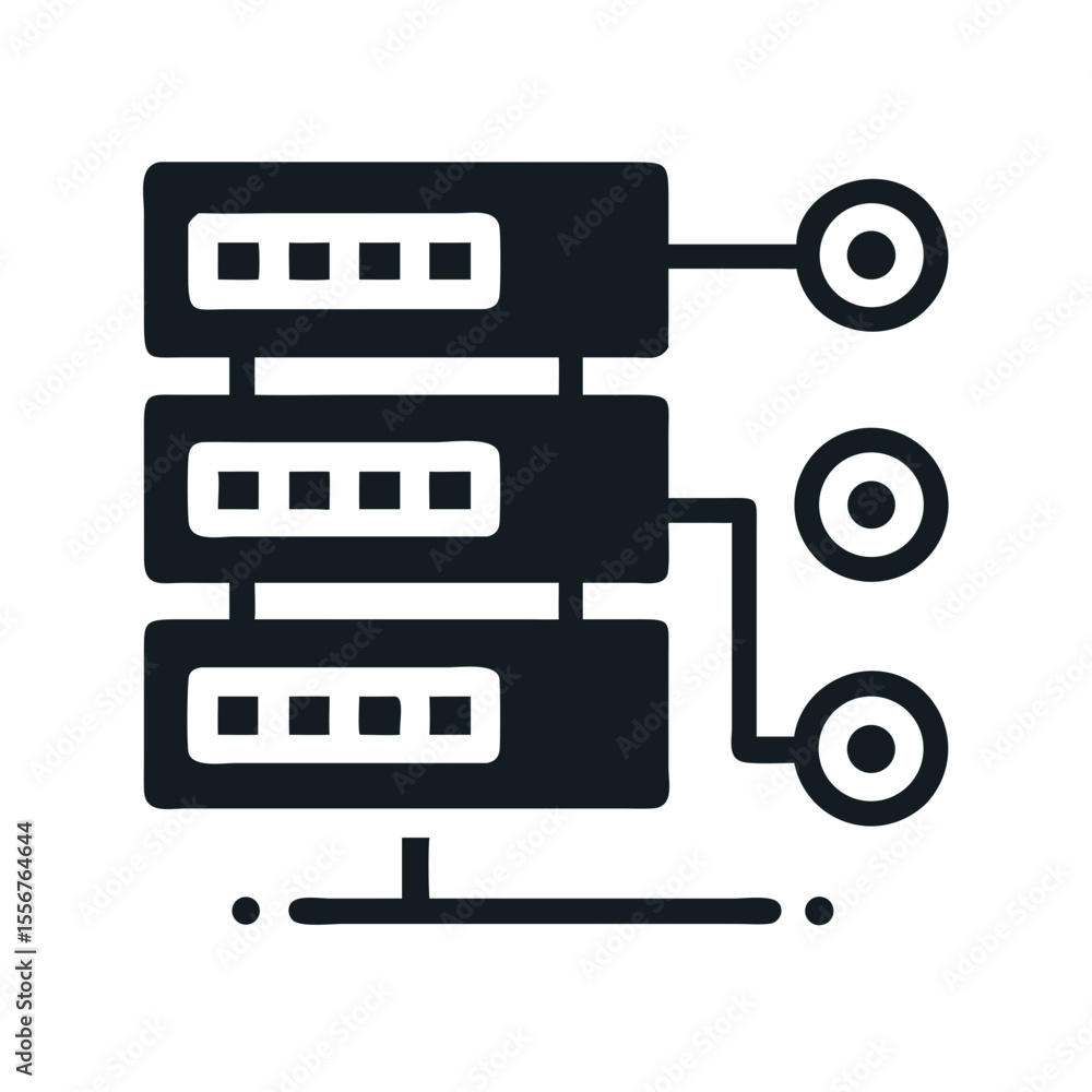 Poster Data server icon design network hosting connection concept
