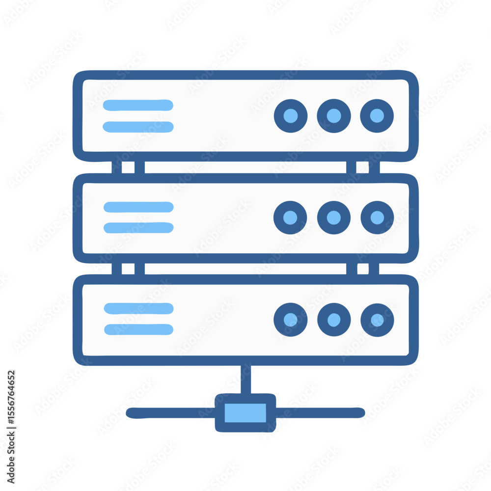 Aufkleber stylized data server stack icon on white background