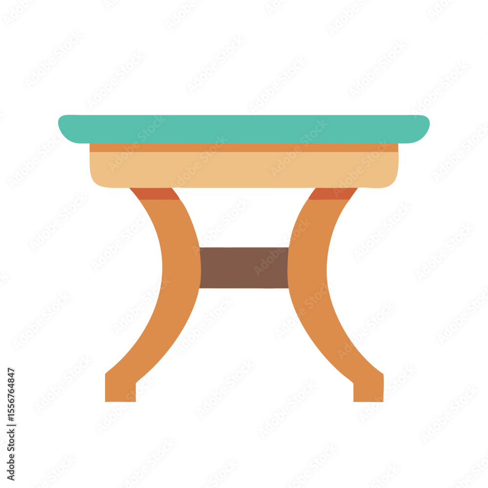 Poster minimalist flat design table with soft color scheme