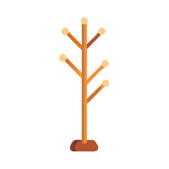 Minimalist coat rack illustration on clean White Background design