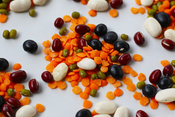 Colorful mixed beans and lentils, packed with plant-based protein and fiber