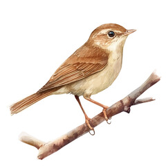 Fototapeta premium watercolor of Nightingale Close Up, vector, isolated on a white background.