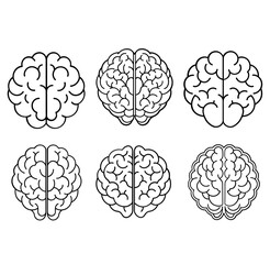 Human brain vector, Human brain icon vector simple element illustration