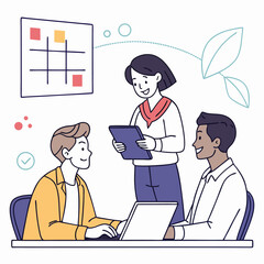 Team collaboration vector flat illustration