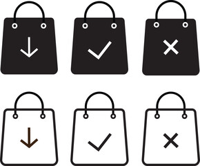 Shopping bag vector icon.Shop bag in outline,paper bags sign,symbolizing retail, purchases,Collection of high quality bag symbol illustration,