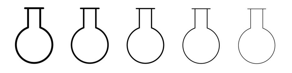 Chemical flask icon thin flat outline style vector sign