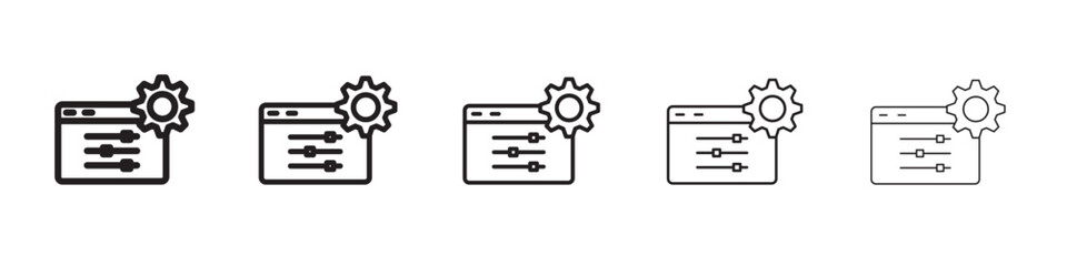 control panel icon thin flat outline style vector sign