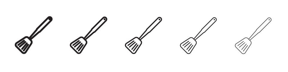 Cooking spatula icon thin flat outline style vector sign