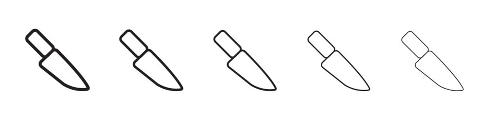 cooking chef knife icon thin flat outline style vector sign