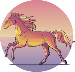  Running Horse Vector Graphic.