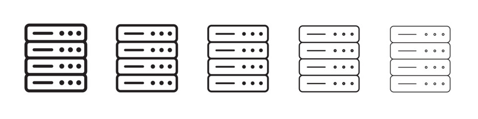 Data storage icon thin flat outline style vector sign