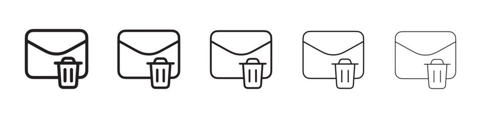 Delete message icon thin flat outline style vector sign