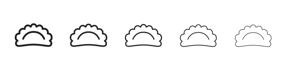 Dumplings icon thin flat outline style vector sign