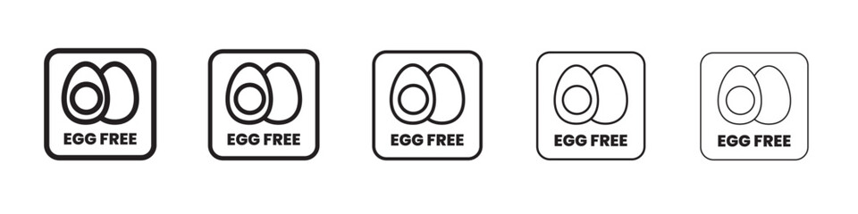 egg free icon thin flat outline style vector sign