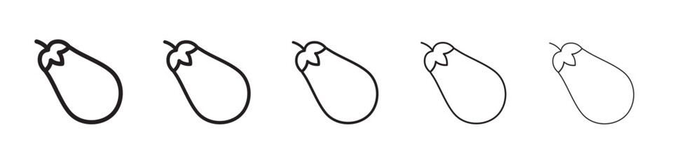 eggplant icon thin flat outline style vector sign