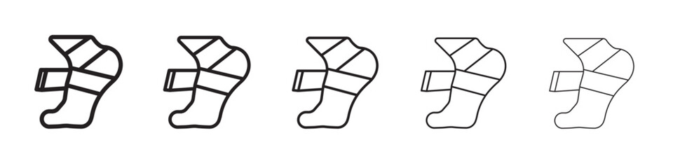 Elastic bandage icon thin flat outline style vector sign