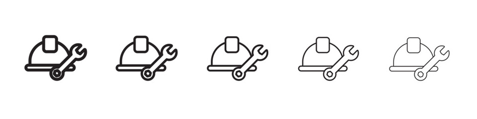 engineering service icon thin flat outline style vector sign