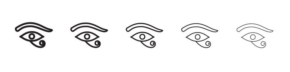 Eye of Horus Egypt Deity icon thin flat outline style vector sign