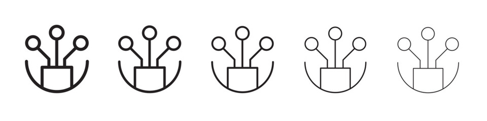 Fiber optic cable icon thin flat outline style vector sign