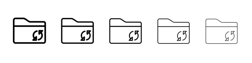 Folder sync icon thin flat outline style vector sign