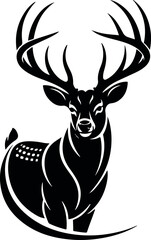 Tribal Deer Silhouette with Antlers