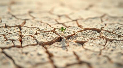Obraz premium cracked soil with plant