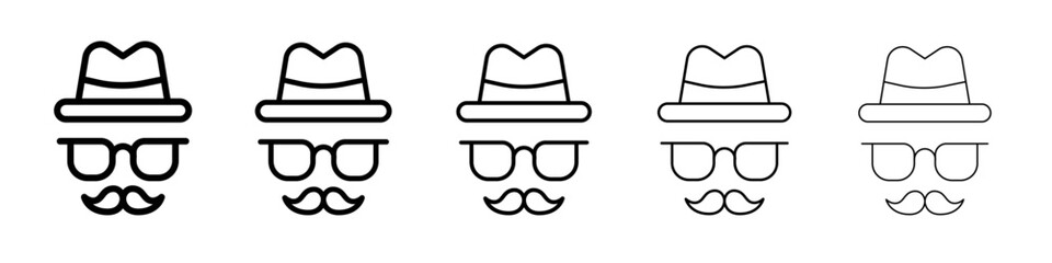 Gentleman icon thin flat outline style vector sign