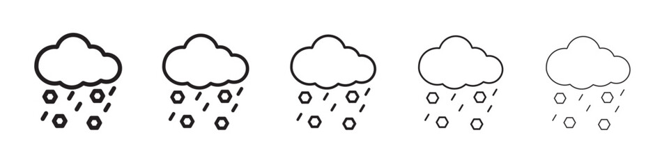 Hail icon thin flat outline style vector sign